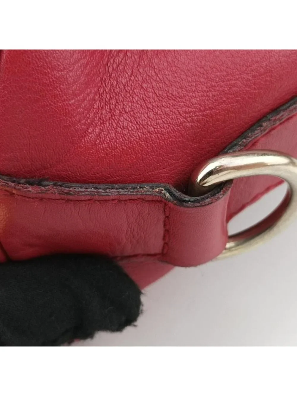 Gucci Guccissima Trim Web Joy Red Leather Shoulder